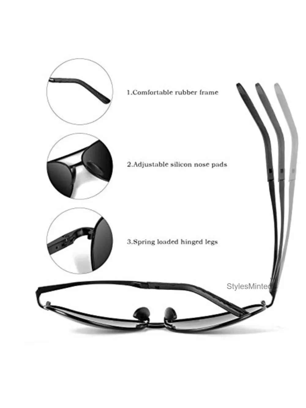Polarized Aviator Sunglasses UV400 Protection Lightweight Driving Fishing Sports